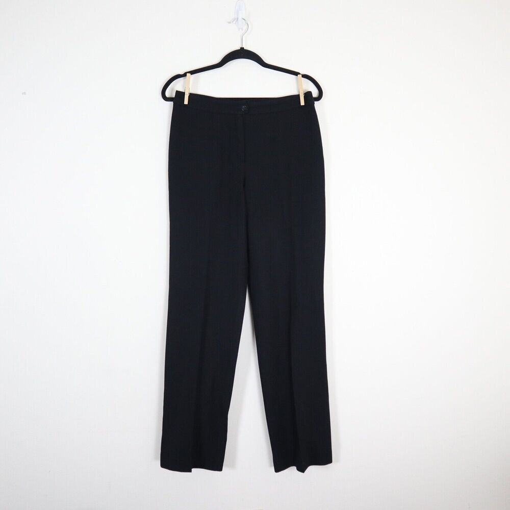 Escada Size M 100% Wool Crepe High Rise Trousers Pants Straight Leg